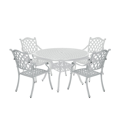 Set da pranzo per patio in alluminio pressofuso da 5 pezzi Clihome