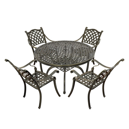 Set da pranzo per patio in alluminio pressofuso da 5 pezzi Clihome