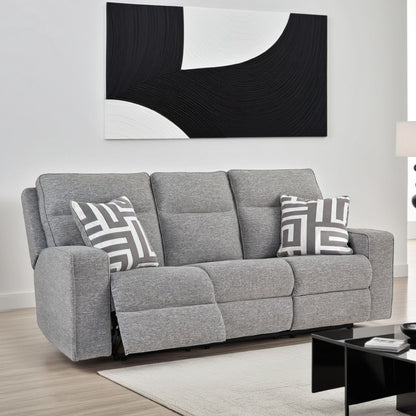 Divano reclinabile Cloe Power, grigio Performance Nuvella, 2 cuscini, 88 pollici