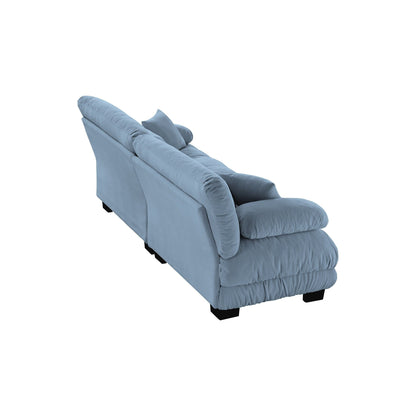 Divano a 2 posti Cloud Couch per soggiorno, divano a 2 posti in ciniglia con 2 cuscini lombari e 2 cuscini decorativi, blu ciniglia