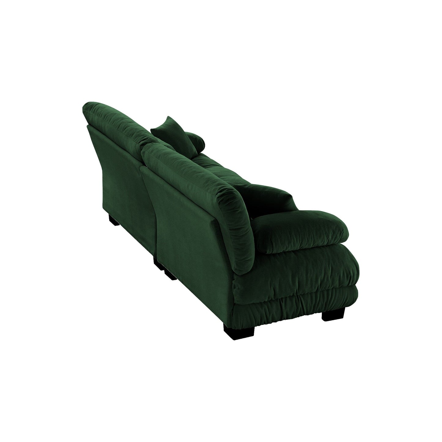 Divano a 2 posti Cloud Couch per soggiorno, divano a 2 posti in ciniglia con 2 cuscini lombari e 2 cuscini decorativi, verde ciniglia