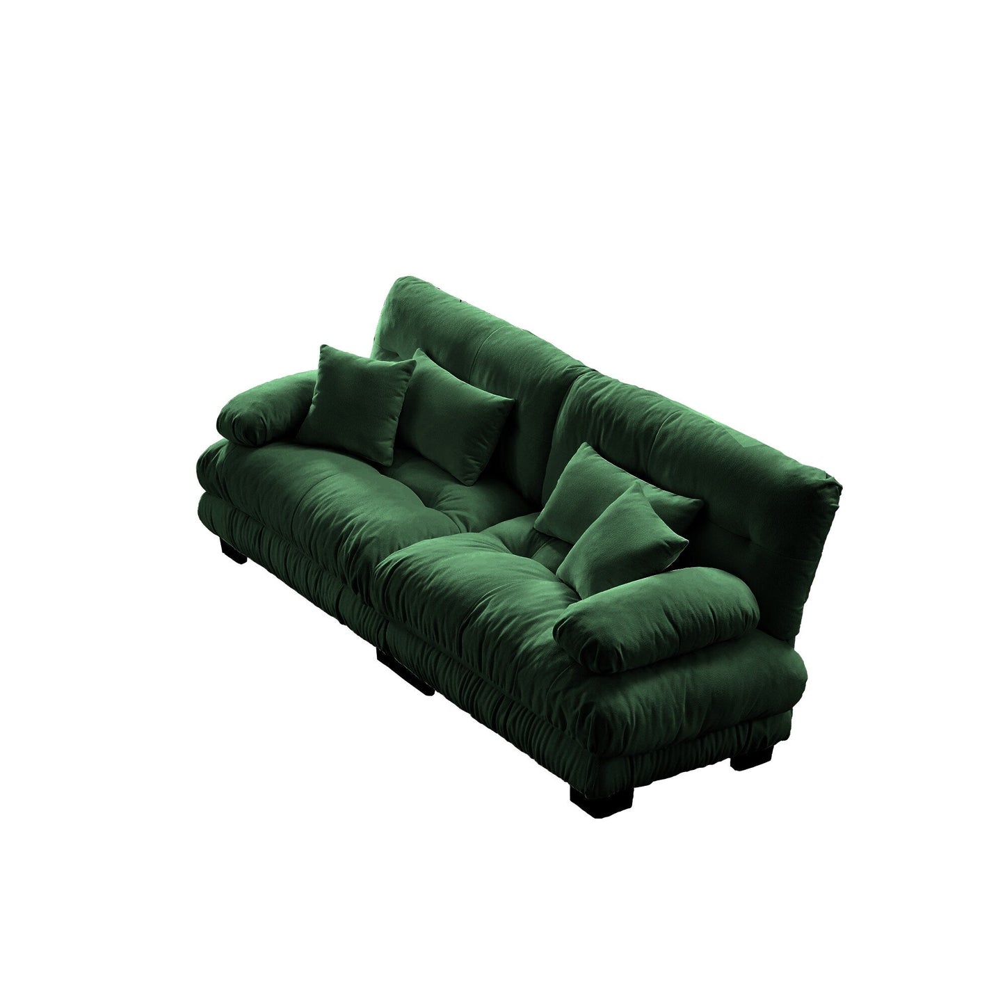 Divano a 2 posti Cloud Couch per soggiorno, divano a 2 posti in ciniglia con 2 cuscini lombari e 2 cuscini decorativi, verde ciniglia