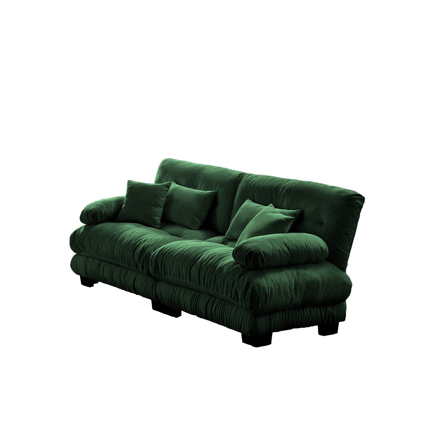Divano a 2 posti Cloud Couch per soggiorno, divano a 2 posti in ciniglia con 2 cuscini lombari e 2 cuscini decorativi, verde ciniglia