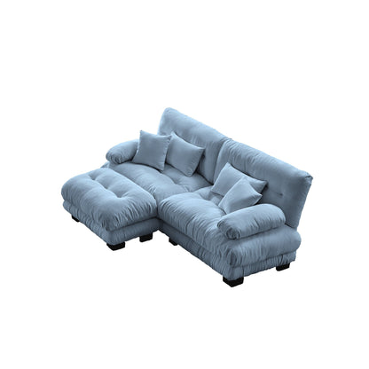 Divano componibile Cloud Couch per soggiorno, divano a 2 posti in ciniglia con 2 cuscini lombari e 2 cuscini decorativi