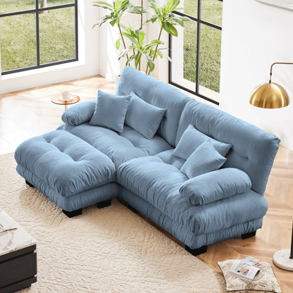 Divano componibile Cloud Couch per soggiorno, divano a 2 posti in ciniglia con 2 cuscini lombari e 2 cuscini decorativi