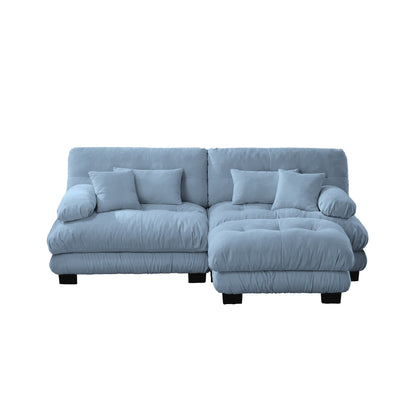 Divano componibile Cloud Couch per soggiorno, divano a 2 posti in ciniglia con 2 cuscini lombari e 2 cuscini decorativi