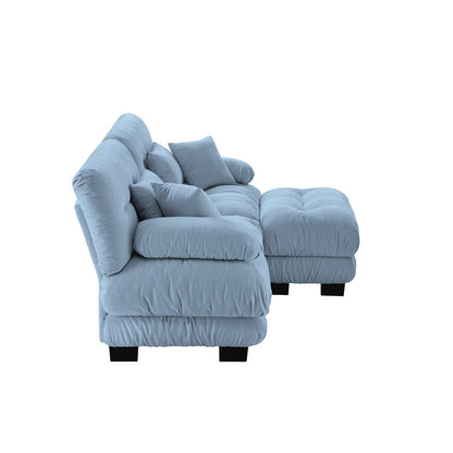 Divano componibile Cloud Couch per soggiorno, divano a 2 posti in ciniglia con 2 cuscini lombari e 2 cuscini decorativi