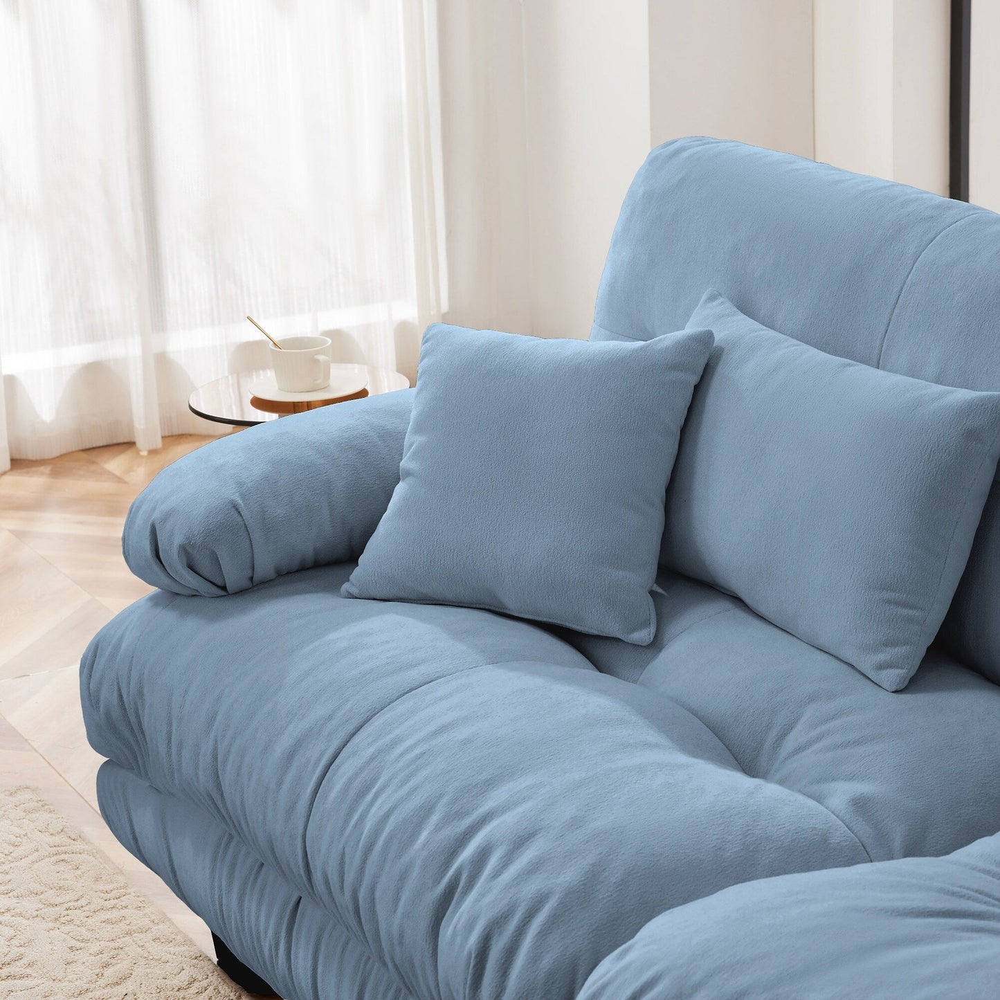 Divano componibile Cloud Couch per soggiorno, divano a 2 posti in ciniglia con 2 cuscini lombari e 2 cuscini decorativi