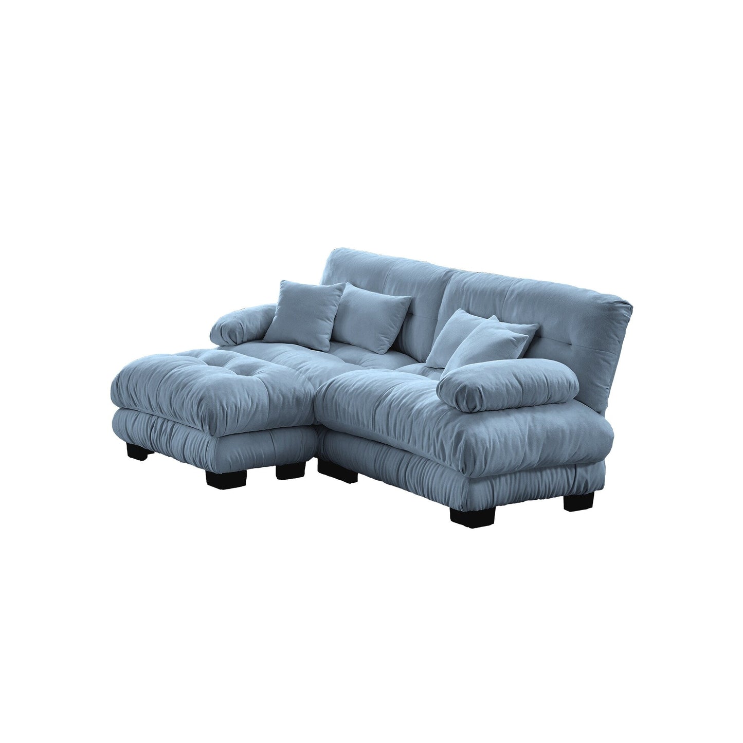 Divano componibile Cloud Couch per soggiorno, divano a 2 posti in ciniglia con 2 cuscini lombari e 2 cuscini decorativi