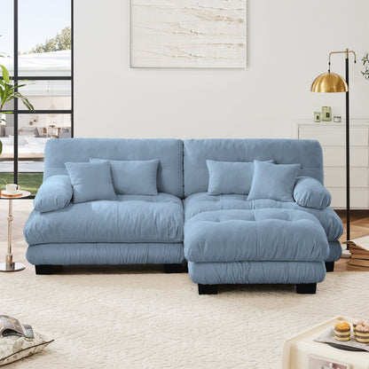 Divano componibile Cloud Couch per soggiorno, divano a 2 posti in ciniglia con 2 cuscini lombari e 2 cuscini decorativi