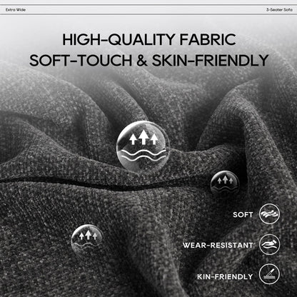 Divano componibile Cloud 144 con pouf - Divano da soggiorno in tessuto di ciniglia