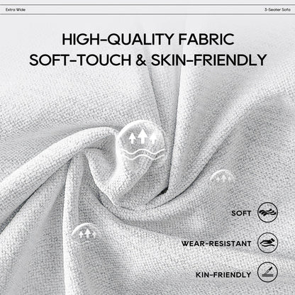 Divano componibile Cloud 144 con pouf - Divano da soggiorno in tessuto di ciniglia