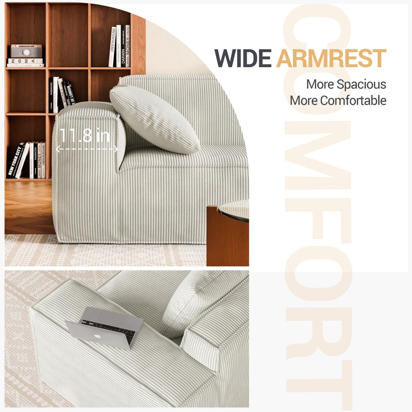 Divano letto modulare a 2 posti Cloud Soft bianco