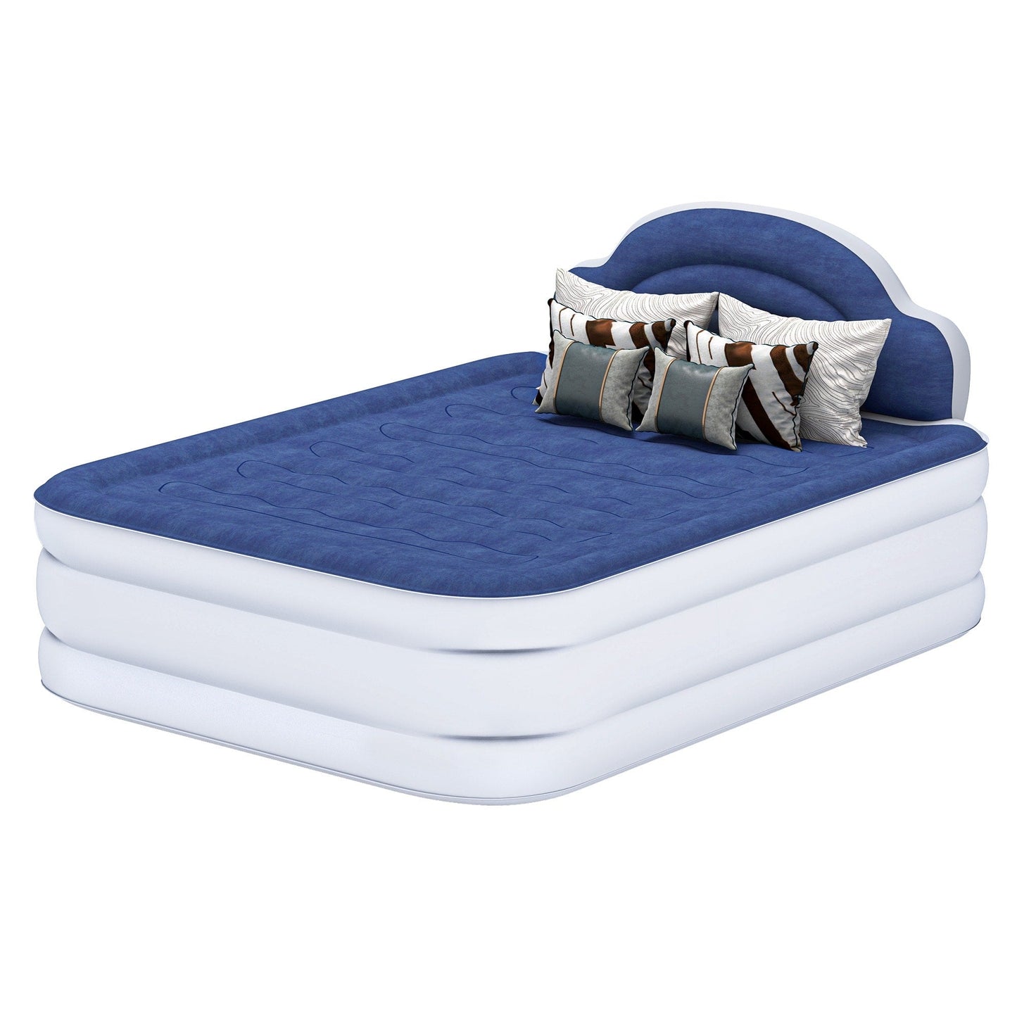 Materasso gonfiabile a forma di nuvola con cavo di alimentazione integrato, pompa fissa e testiera gonfiabile