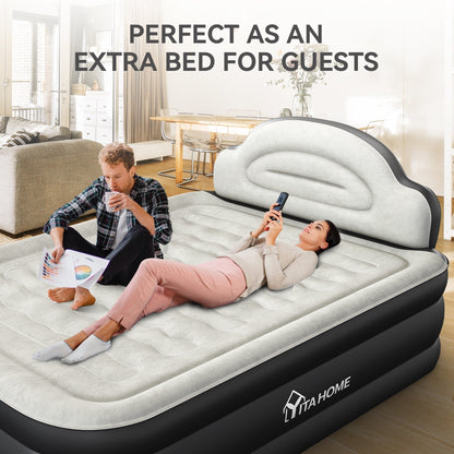 Materasso gonfiabile a forma di nuvola con cavo di alimentazione integrato, pompa fissa e testiera gonfiabile