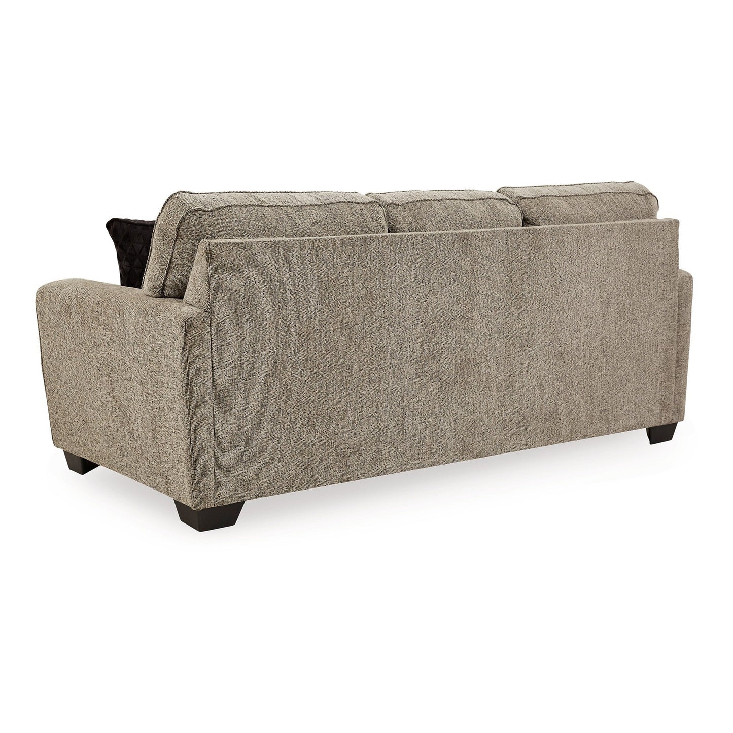 Divano Cluer, ciniglia di poliestere marrone moka, 4 cuscini decorativi, 87 pollici