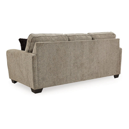 Divano Cluer, ciniglia di poliestere marrone moka, 4 cuscini decorativi, 87 pollici