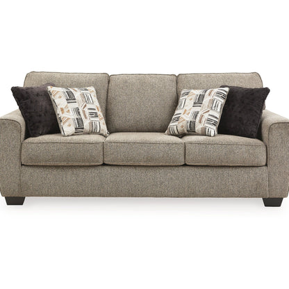 Divano Cluer, ciniglia di poliestere marrone moka, 4 cuscini decorativi, 87 pollici