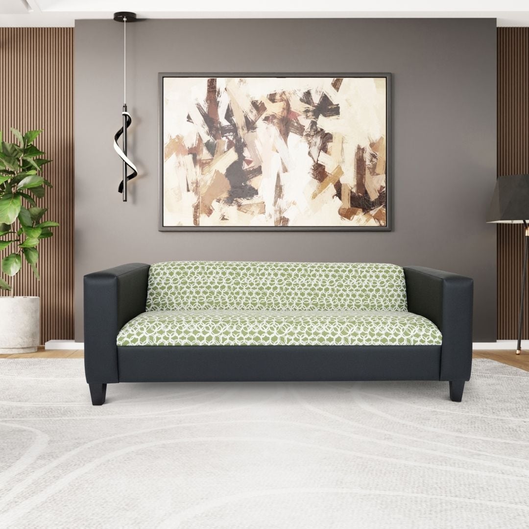 Coast to Coast Sofas Divano a 3 posti Mid Century Modern in similpelle con struttura in legno massello e imbottitura