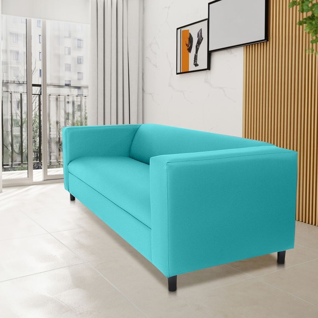 Coast to Coast Sofas Divano a 3 posti Mid Century Modern in similpelle con struttura in legno massello e imbottitura