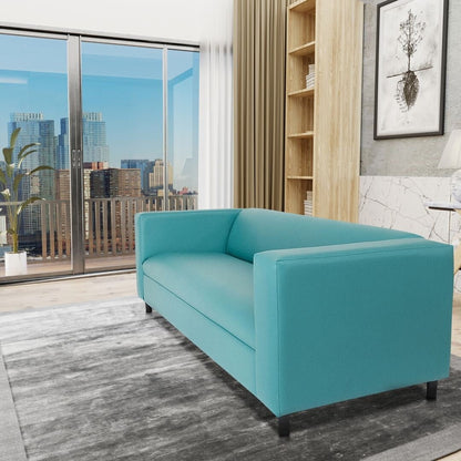 Coast to Coast Sofas Divano a 3 posti Mid Century Modern in similpelle con struttura in legno massello e imbottitura