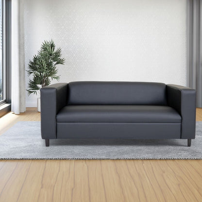 Coast to Coast Sofas Divano a 3 posti Mid Century Modern in similpelle con struttura in legno massello e imbottitura