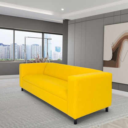 Coast to Coast Sofas Divano a 3 posti Mid Century Modern in similpelle con struttura in legno massello e imbottitura