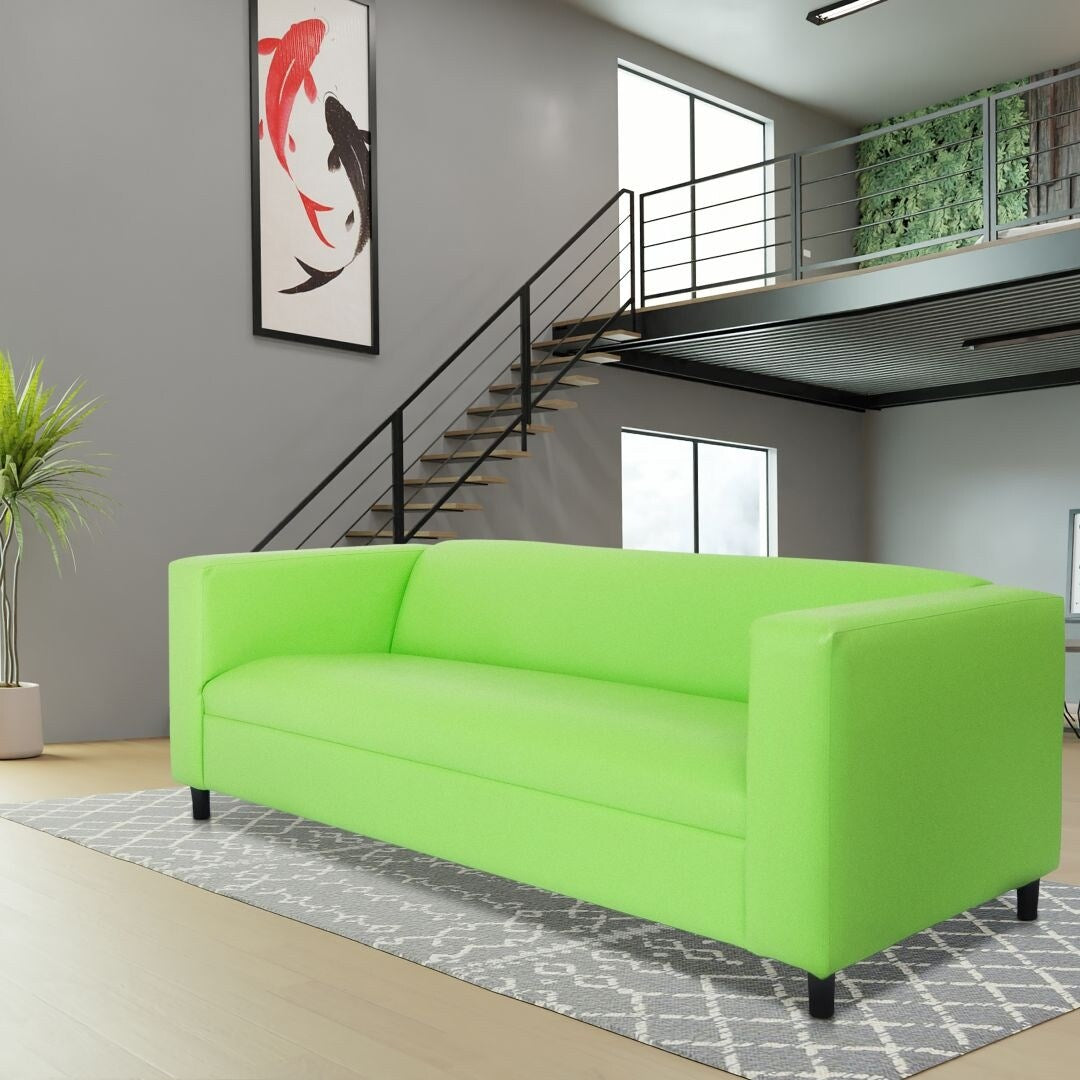 Coast to Coast Sofas Divano a 3 posti Mid Century Modern in similpelle con struttura in legno massello e imbottitura