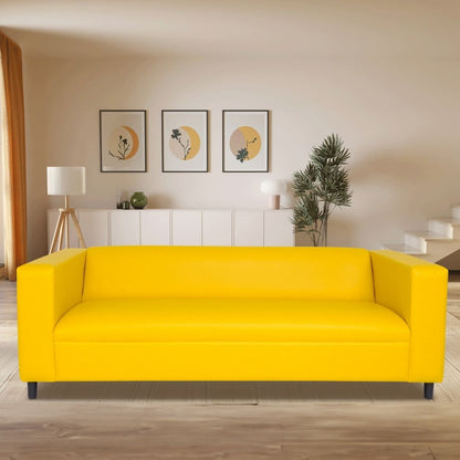 Coast to Coast Sofas Divano a 3 posti Mid Century Modern in similpelle con struttura in legno massello e imbottitura