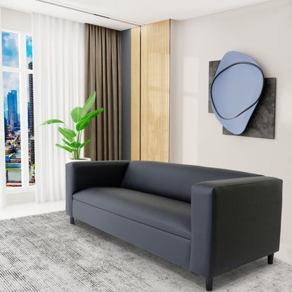 Coast to Coast Sofas Divano a 3 posti Mid Century Modern in similpelle con struttura in legno massello e imbottitura