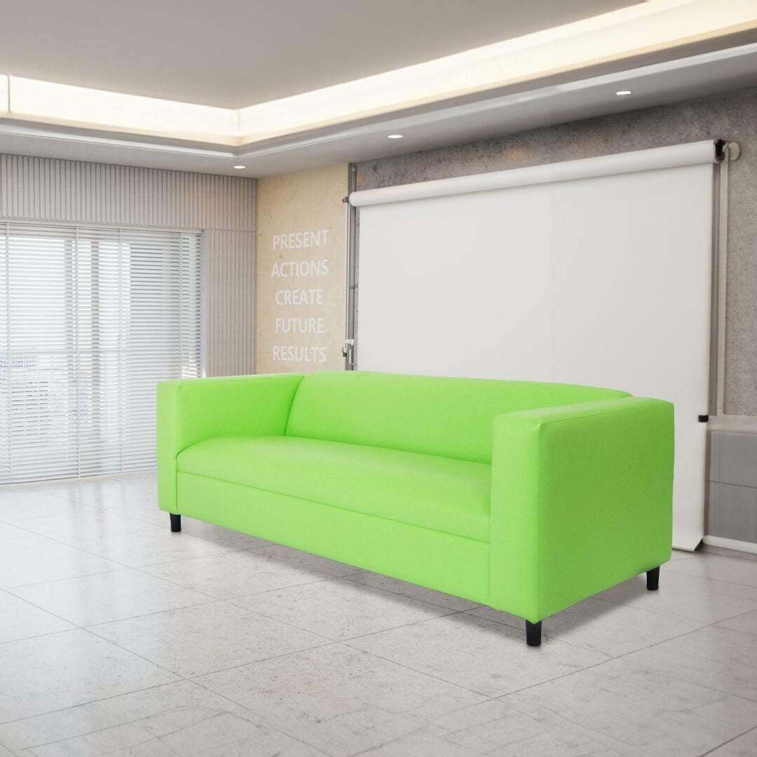 Coast to Coast Sofas Divano a 3 posti Mid Century Modern in similpelle con struttura in legno massello e imbottitura