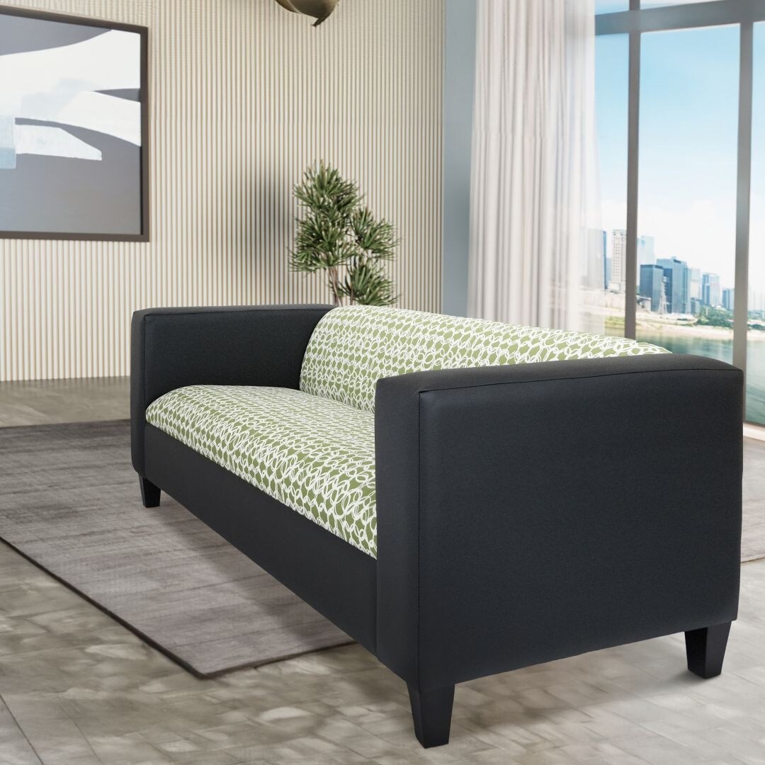 Coast to Coast Sofas Divano a 3 posti Mid Century Modern in similpelle con struttura in legno massello e imbottitura