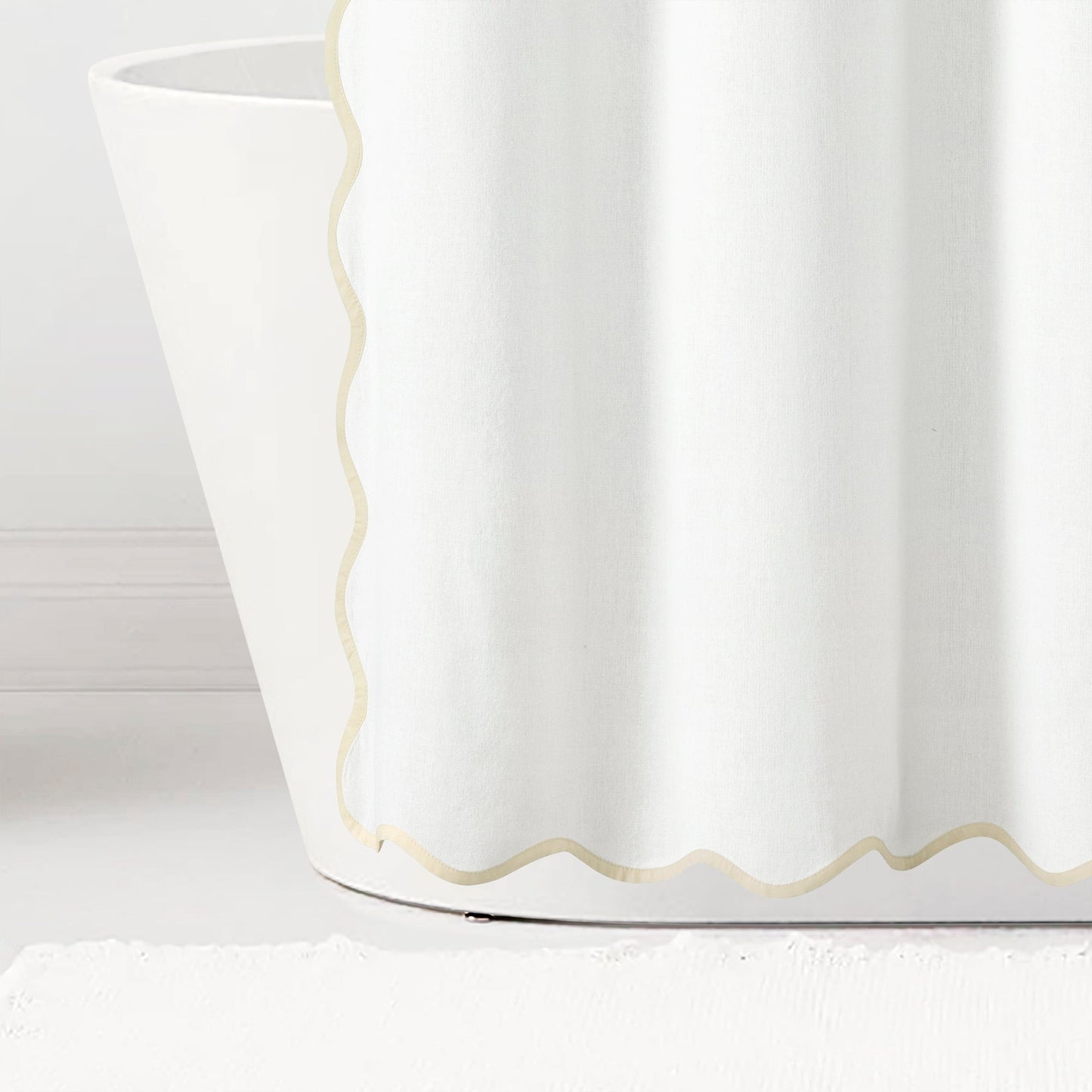 Tenda da doccia con bordo smerlato, stile costiero, singola, Lush Decor