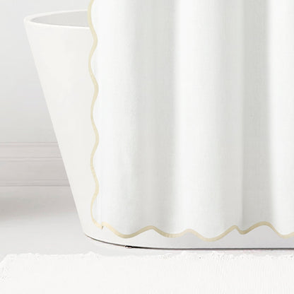 Tenda da doccia con bordo smerlato, stile costiero, singola, Lush Decor