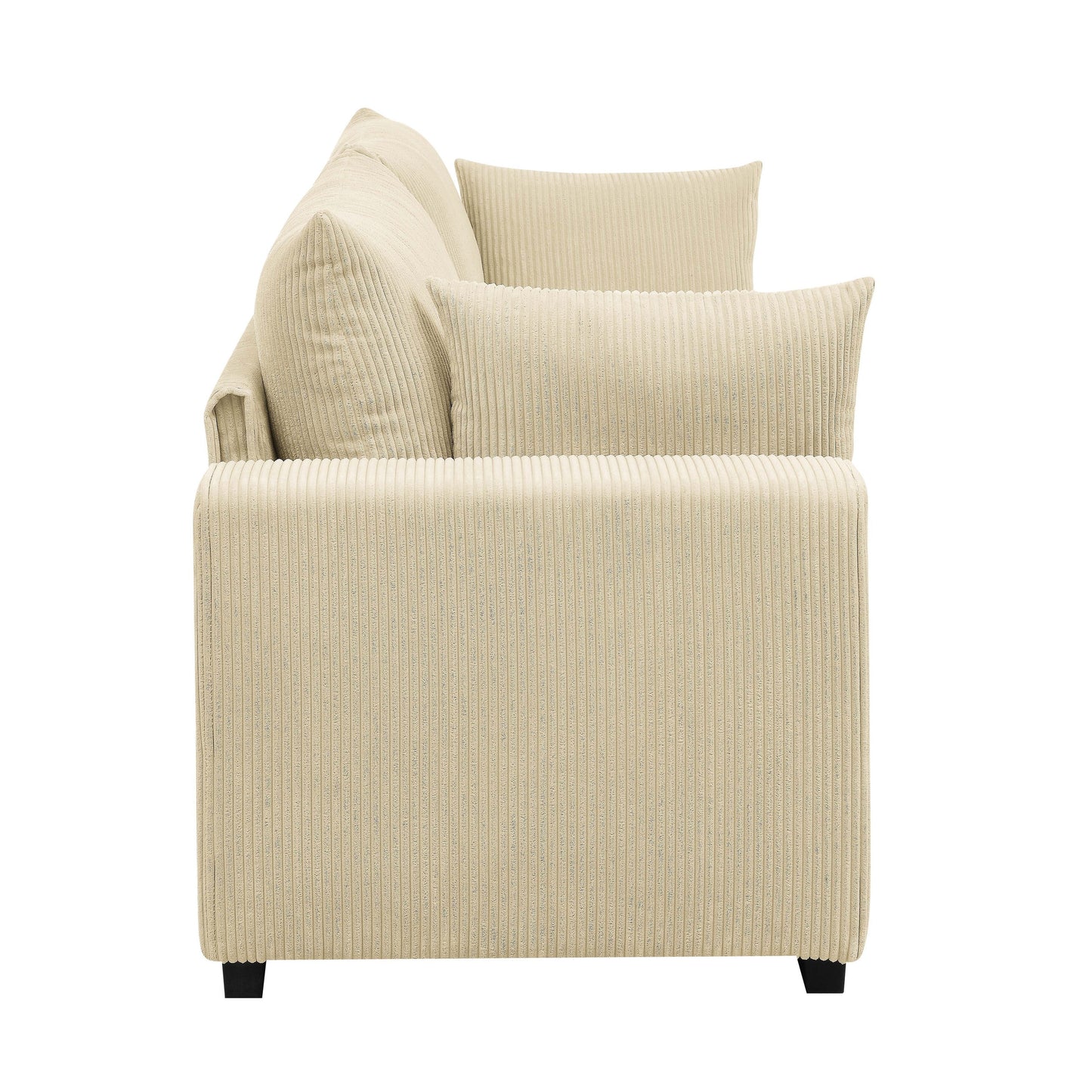 Divano in velluto a coste in stile costiero - 31 P x 79 L x 34 A