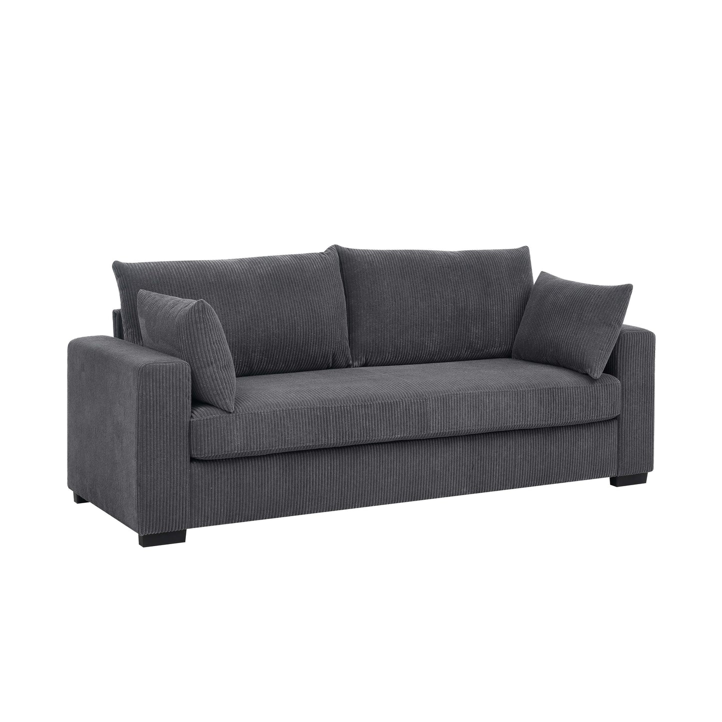 Divano in velluto a coste in stile costiero - 31 P x 79 L x 34 A