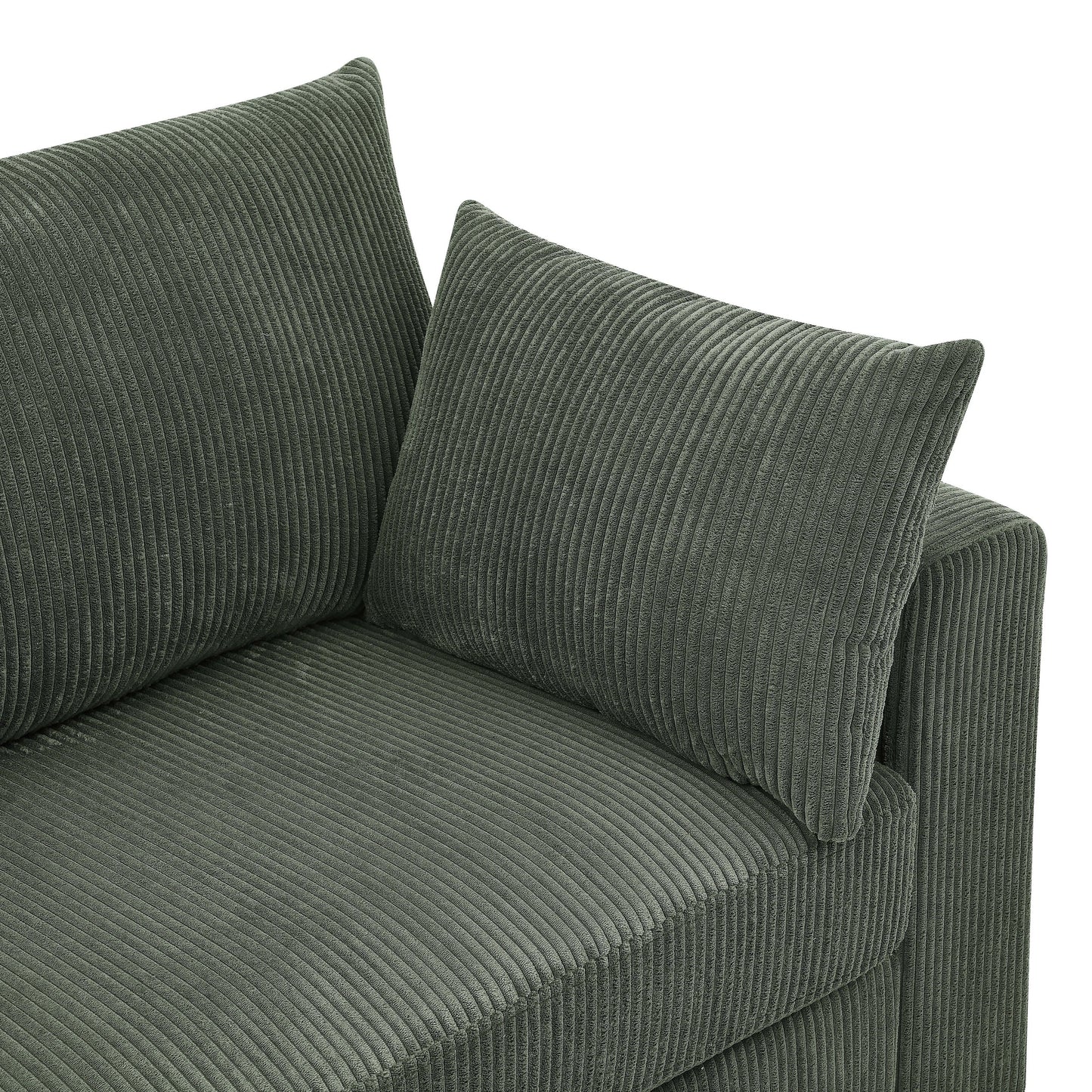 Divano in velluto a coste in stile costiero - 31 P x 79 L x 34 A