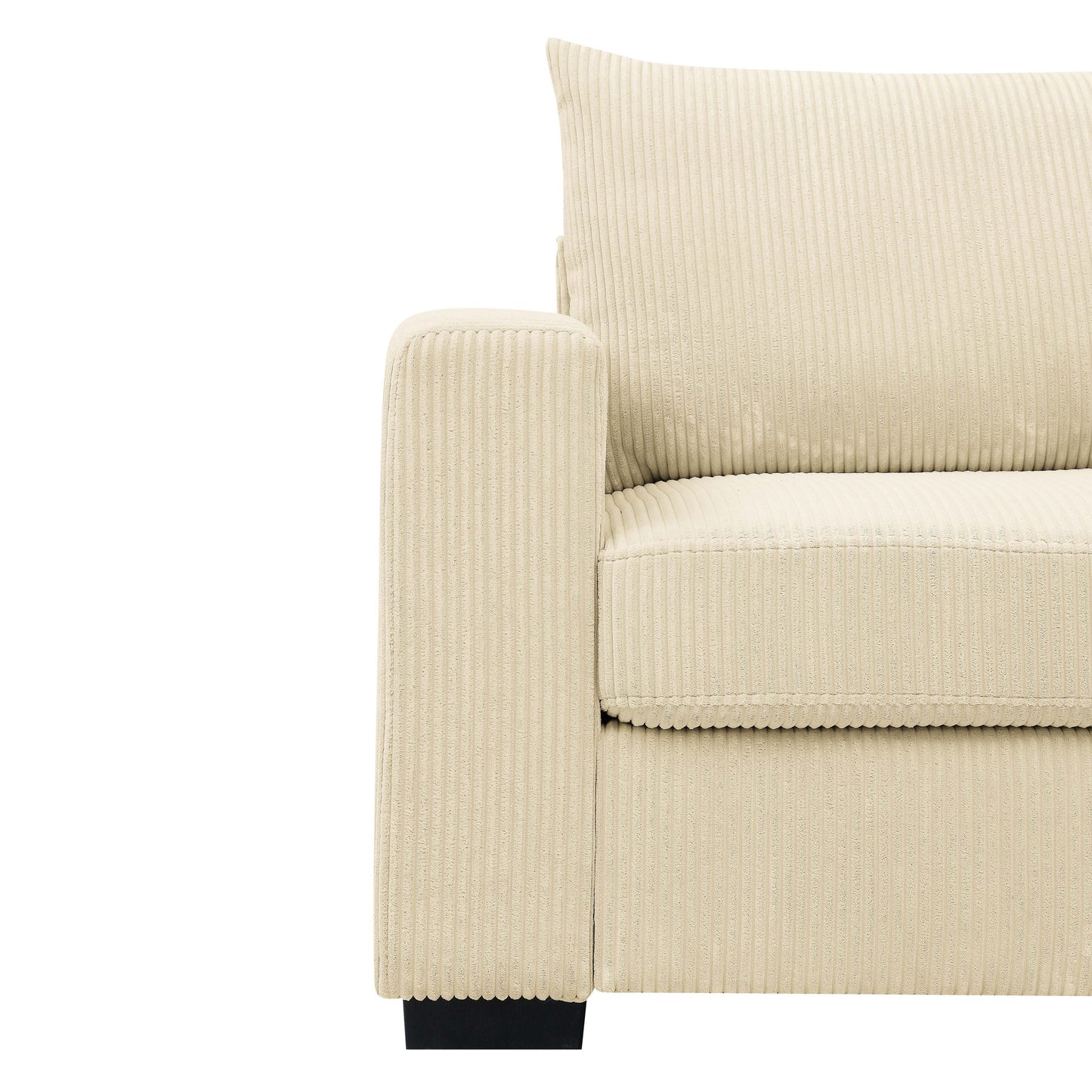 Divano in velluto a coste in stile costiero - 31 P x 79 L x 34 A