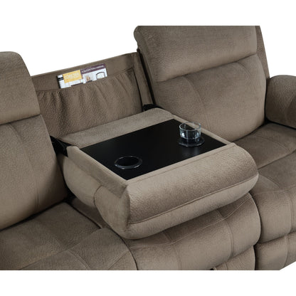 Divano Myleene Mocha Motion con tavolo a scomparsa