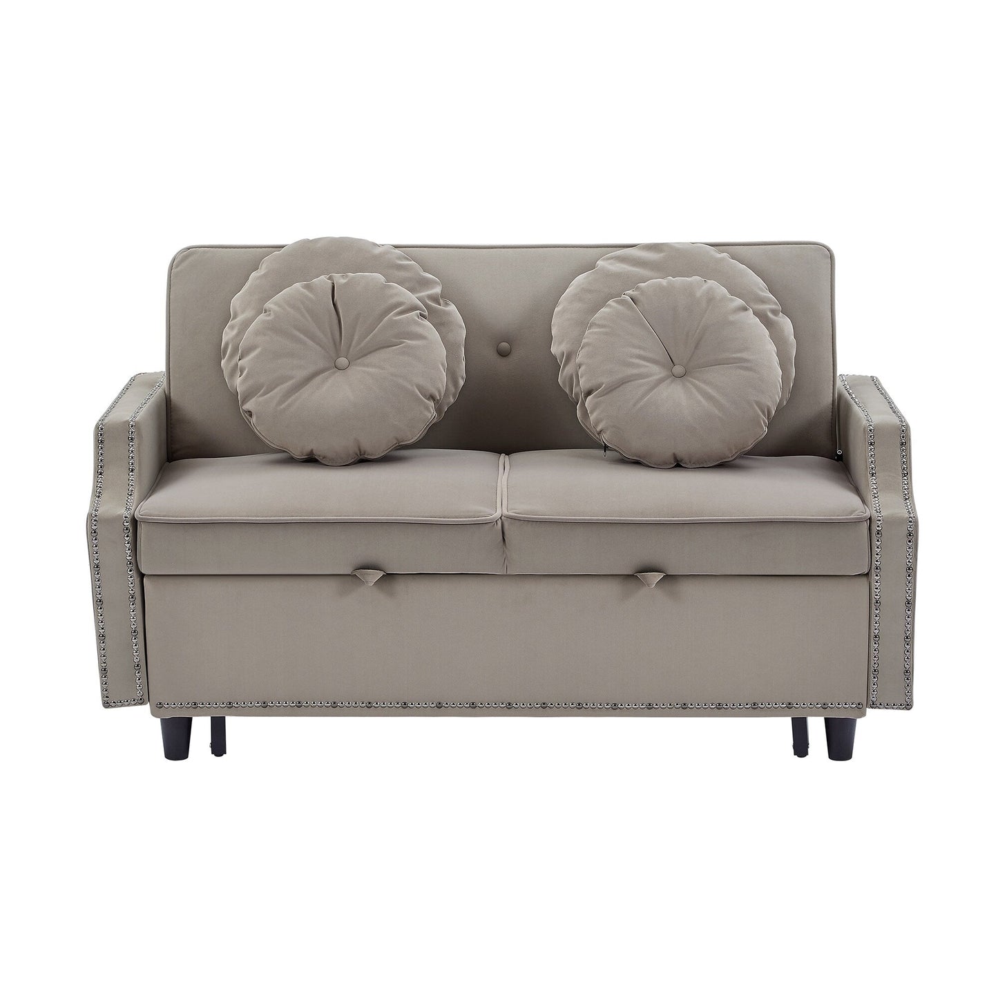 Divano letto regolabile in poliestere Coffee 54.7 con due porte USB e quattro cuscini lombari floreali