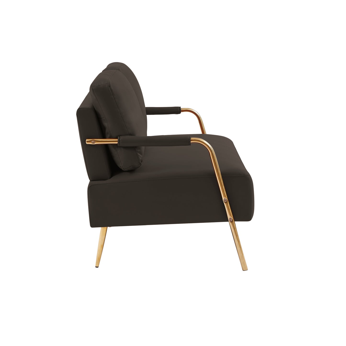 Divano moderno in tessuto Coffee Modern da 49,6 pollici, adatto agli animali domestici, con cuscino posteriore rimovibile e gambe in metallo per il soggiorno