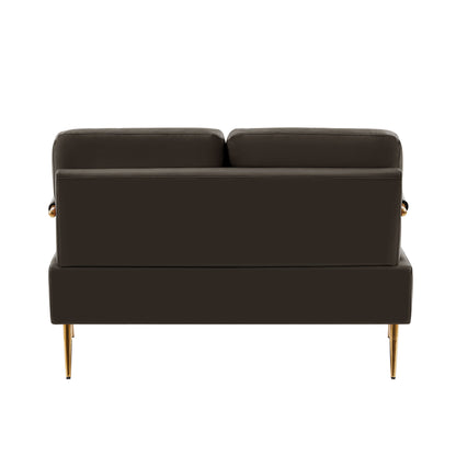 Divano moderno in tessuto Coffee Modern da 49,6 pollici, adatto agli animali domestici, con cuscino posteriore rimovibile e gambe in metallo per il soggiorno