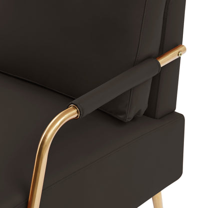 Divano moderno in tessuto Coffee Modern da 49,6 pollici, adatto agli animali domestici, con cuscino posteriore rimovibile e gambe in metallo per il soggiorno