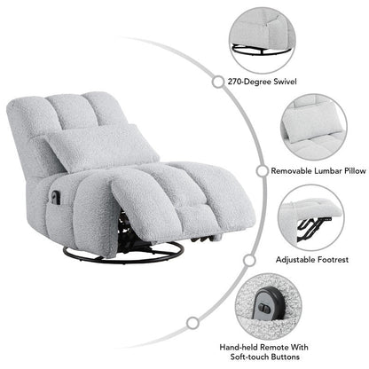 Poltrona reclinabile Cole Power Recliner girevole con supporto lombare