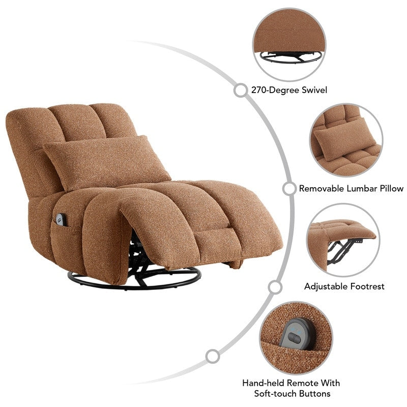 Poltrona reclinabile Cole Power Recliner girevole con supporto lombare