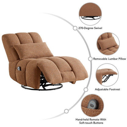 Poltrona reclinabile Cole Power Recliner girevole con supporto lombare