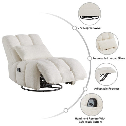 Poltrona reclinabile Cole Power Recliner girevole con supporto lombare