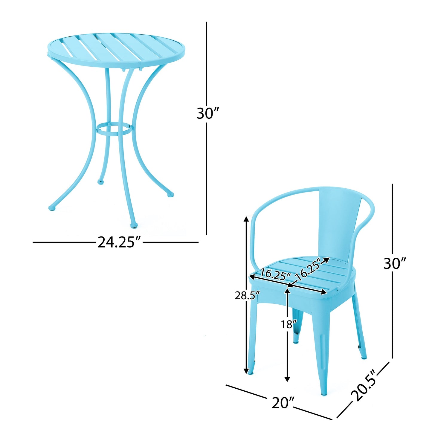 Set da bistrot da esterno Colmar da 3 pezzi di Christopher Knight Home