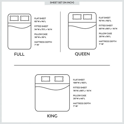 Set di lenzuola antipiega in misto cotone premium Color Sense 1200TC