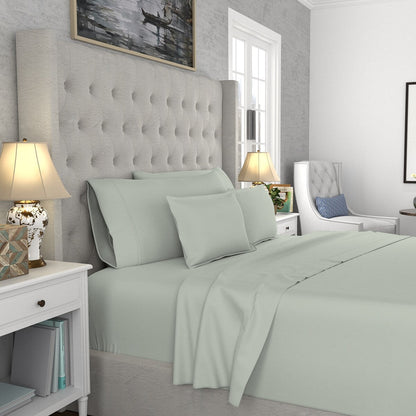 Set di lenzuola antipiega in misto cotone premium Color Sense 1200TC